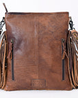 American Darling Messenger Hand Tooled Hair On Genuine Leather Women Bag Western Handbag Purse