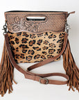 American Darling Clutch Hand Tooled Hair On Genuine Leather Women Bag Western Handbag Purse