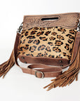 American Darling Clutch Hand Tooled Hair On Genuine Leather Women Bag Western Handbag Purse