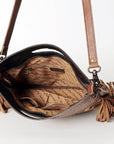 American Darling Clutch Hand Tooled Hair On Genuine Leather Women Bag Western Handbag Purse