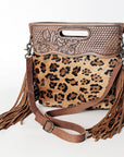 American Darling Clutch Hand Tooled Hair On Genuine Leather Women Bag Western Handbag Purse