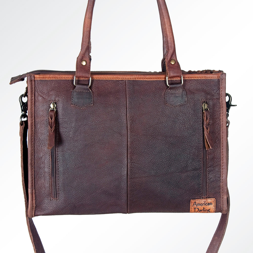 American Darling Briefcase Hair-On Genuine Leather Women Bag Western Handbag Purse