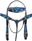 Western Horse Headstall Breast Collar Set American Leather Hilason