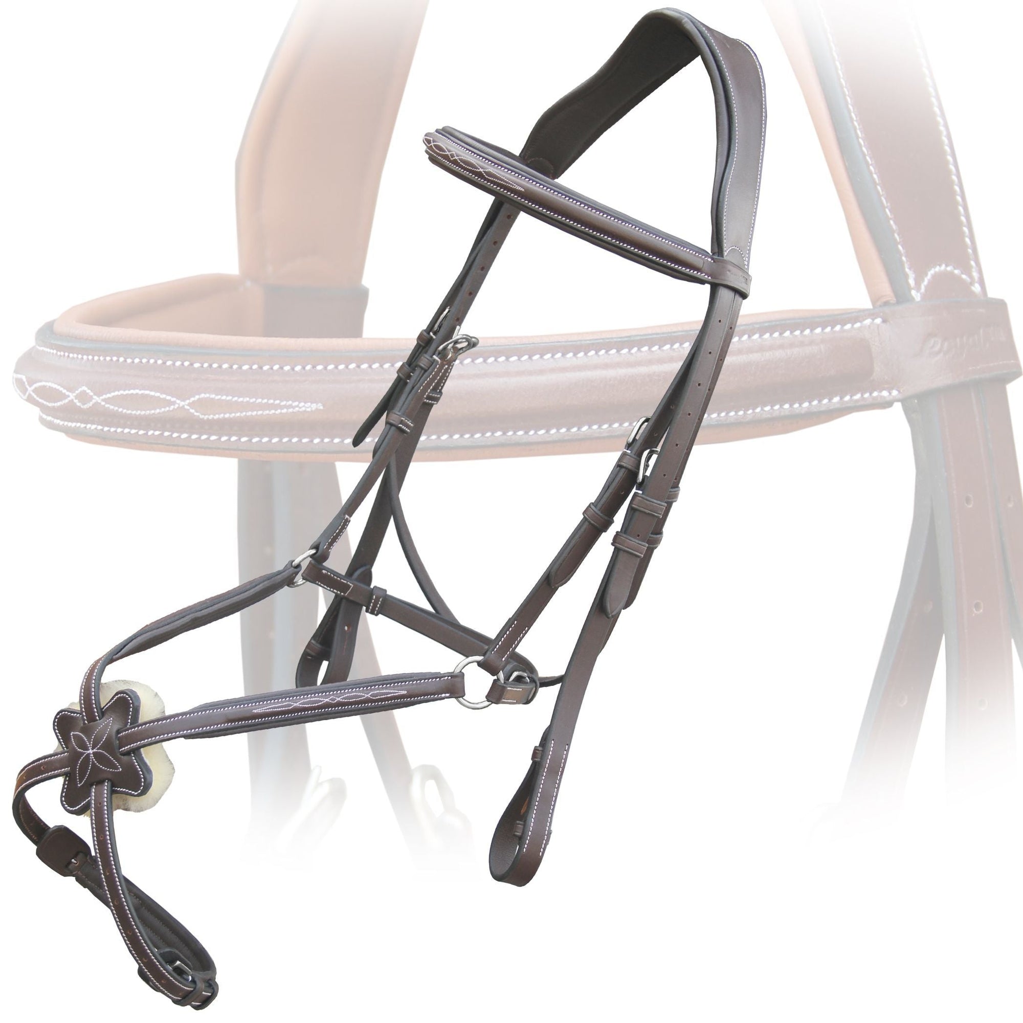 ExionPro Padded Ear Free Monocrown Crown Piece Figure 8 Bridle &amp; Reins