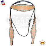 Western Horse Headstall American Leather Brown Hilason