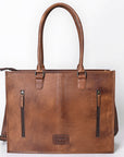 American Darling ADBG387BR Tote Hand Tooled Genuine Leather Women Bag Western Handbag Purse
