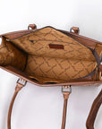 American Darling ADBG387BR Tote Hand Tooled Genuine Leather Women Bag Western Handbag Purse
