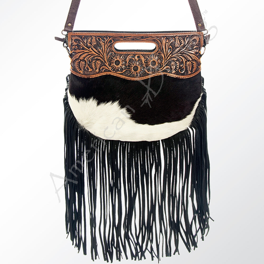 American Darling Clutch Hand Tooled Hair On Genuine Leather Women Bag Western Handbag Purse