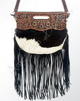American Darling Clutch Hand Tooled Hair On Genuine Leather Women Bag Western Handbag Purse