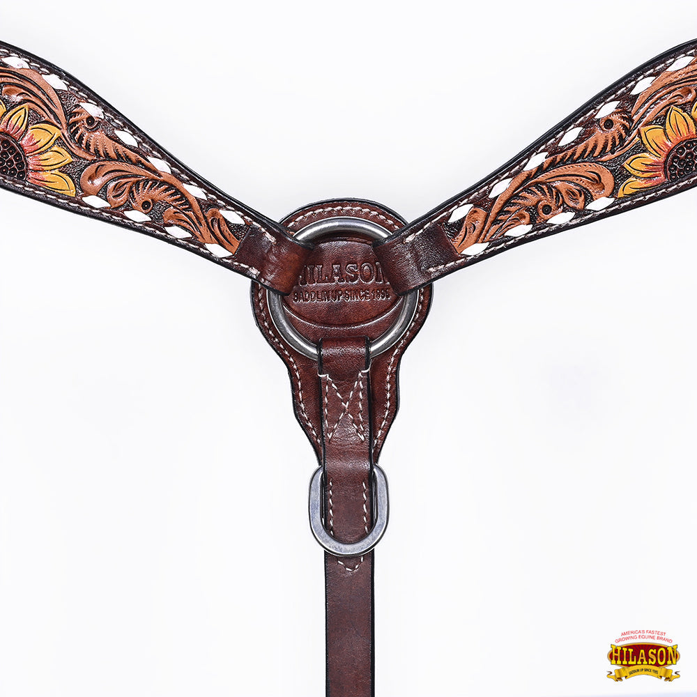Hilason Western Horse Tack Set American Leather Sunflower