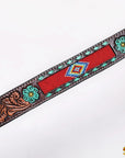 HILASON Floral Painted Beaded American Leather Horse Headstall Breast Collar