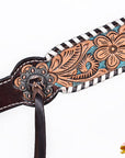 HILASON Floral Painted Beaded American Leather Horse Headstall Breast Collar