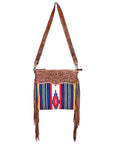American Darling ADBG400 Signature Crossbody Hand Tooled Saddle Blanket Genuine Leather Women Bag Western Handbag Purse