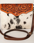 American Darling  Envelope Hand Tooled Hair On Genuine Leather Women Bag Western Handbag Purse