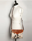 American Darling  Envelope Hand Tooled Hair On Genuine Leather Women Bag Western Handbag Purse
