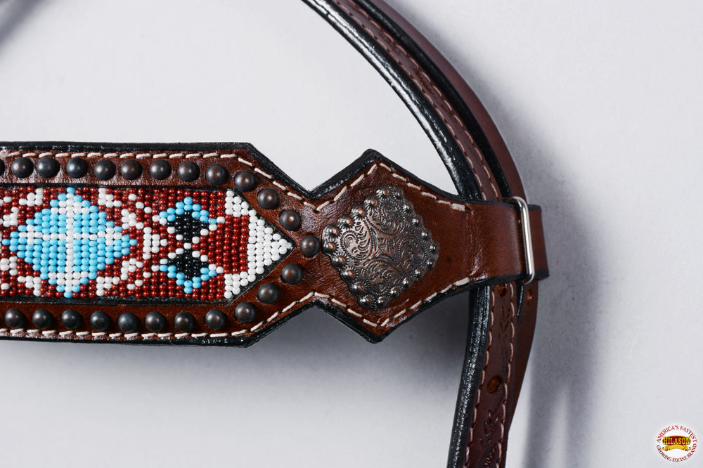 Western Horse Headstall American Leather Brown Hilason