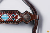 Western Horse Headstall American Leather Brown Hilason