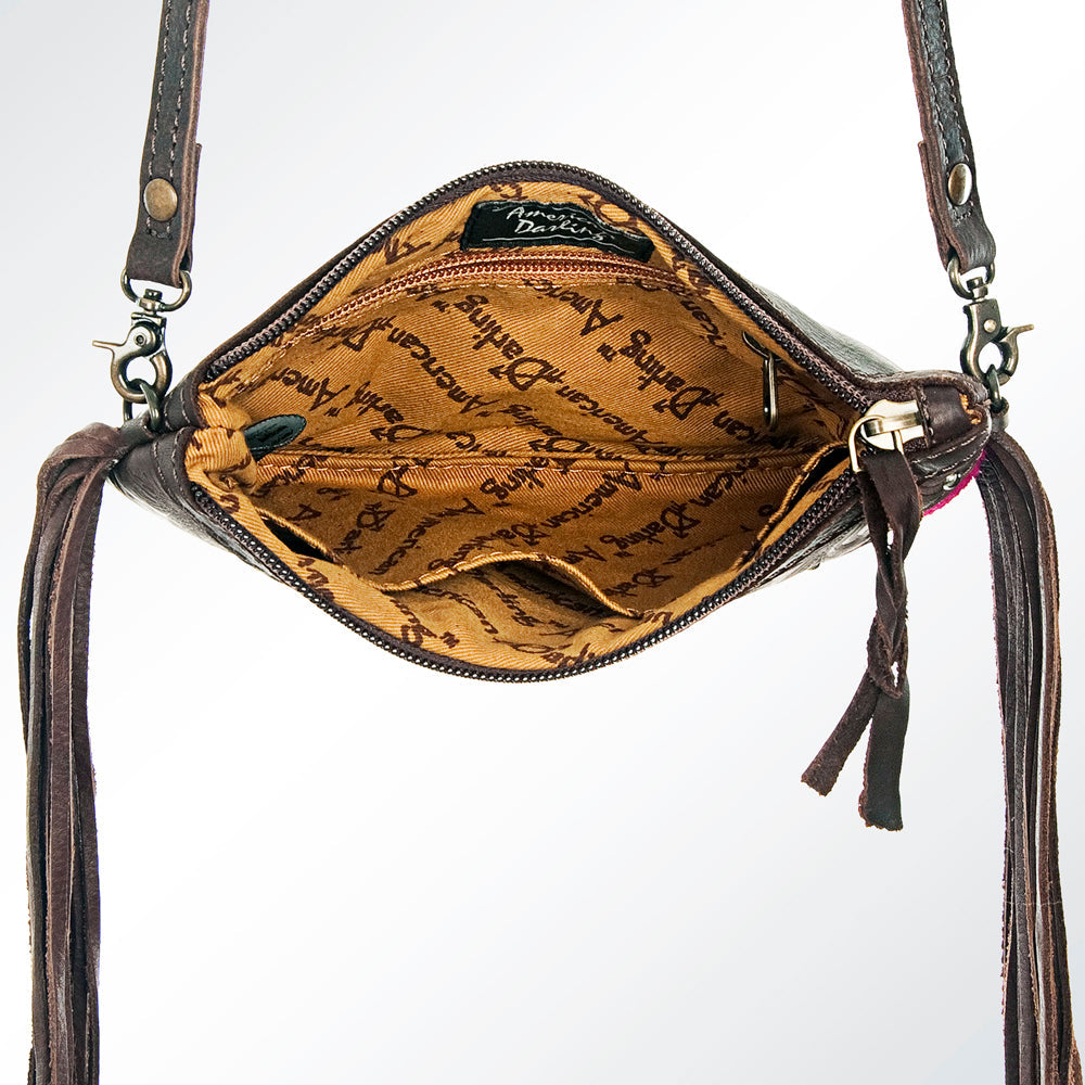 American Darling Cross Body Hand Tooled Hair On-Genuine Leather Western Women Bag Handbag Purse | Crossbody for Cute