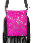 American Darling ADBGS192PKACSL Messenger Hair On Genuine Leather Women Bag Western Handbag Purse