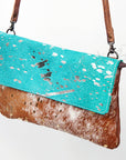 American Darling ADBG392TRQACGO Envelope Hair On Genuine Leather Women Bag Western Handbag Purse