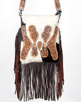 American Darling ADBG393 Messenger Hand Tooled Hair-On Genuine Leather Women Bag Western Handbag Purse