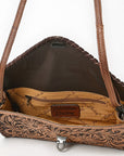 American Darling ADBG395BR Envelope Hand Tooled Genuine Leather Women Bag Western Handbag Purse