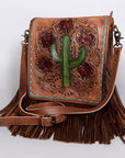 American Darling ADBG396 Large Crossbody Hand Tooled Genuine Leather Women Bag Western Handbag Purse