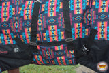 Hilason 600D Winter Waterproof Horse Turnout Blanket Belly Wrap Black Aztec