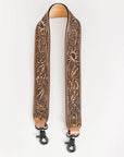 American Darling ADBT105-48 Hand Tooled Genuine Leather Crossbody Handle Strap For Bags