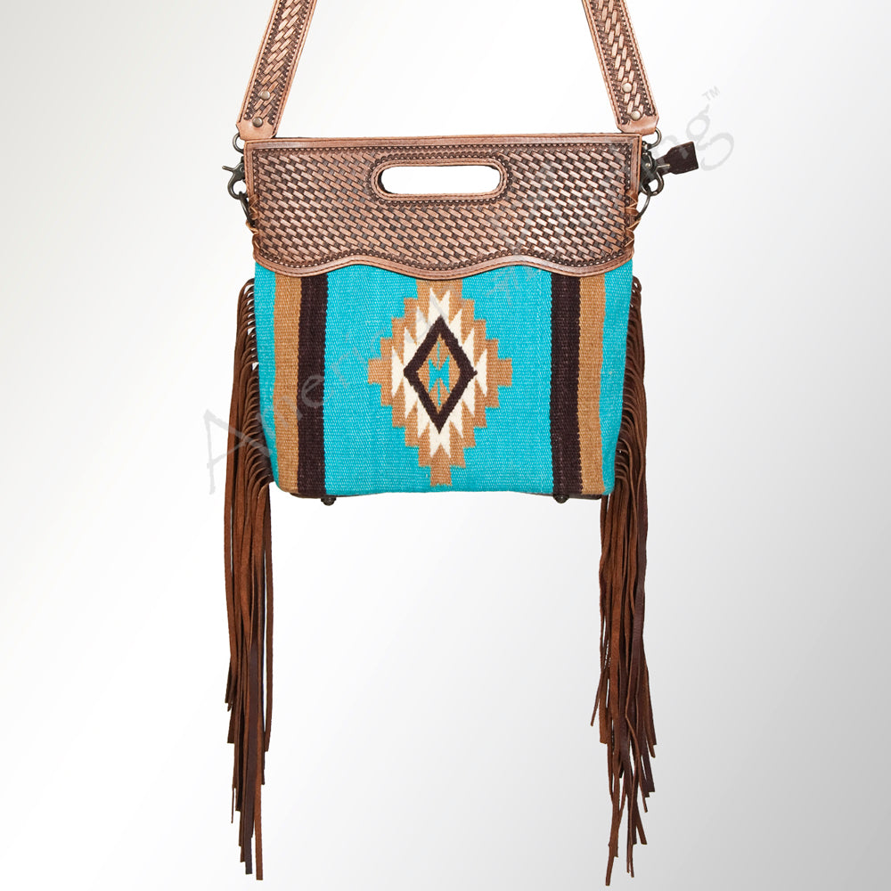 American Darling ADBG265BR Tote Saddle Blanket Genuine Leather Women Bag Western Handbag Purse