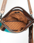American Darling ADBG265BR Tote Saddle Blanket Genuine Leather Women Bag Western Handbag Purse