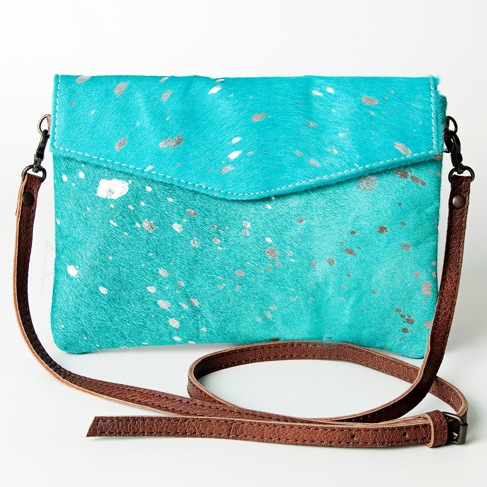 American Darling ADBGS178TRQ Envelope Hair On Genuine Leather Women Bag Western Handbag Purse