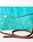 American Darling ADBGS178TRQ Envelope Hair On Genuine Leather Women Bag Western Handbag Purse