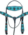 Western Horse Headstall Breast Collar Set American Leather Hilason