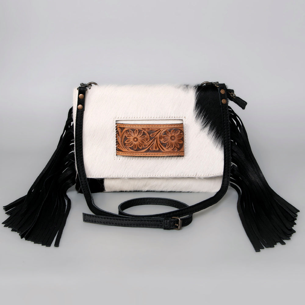 American Darling Hand Tooled Hair-On Genuine Leather Women Bag Western Handbag Purse