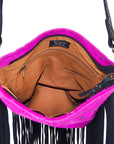 American Darling ADBGS192PKACSLBK Messenger Hair On Genuine Leather Women Bag Western Handbag Purse
