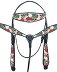 Western Horse Headstall Breast Collar Set American Leather Hilason