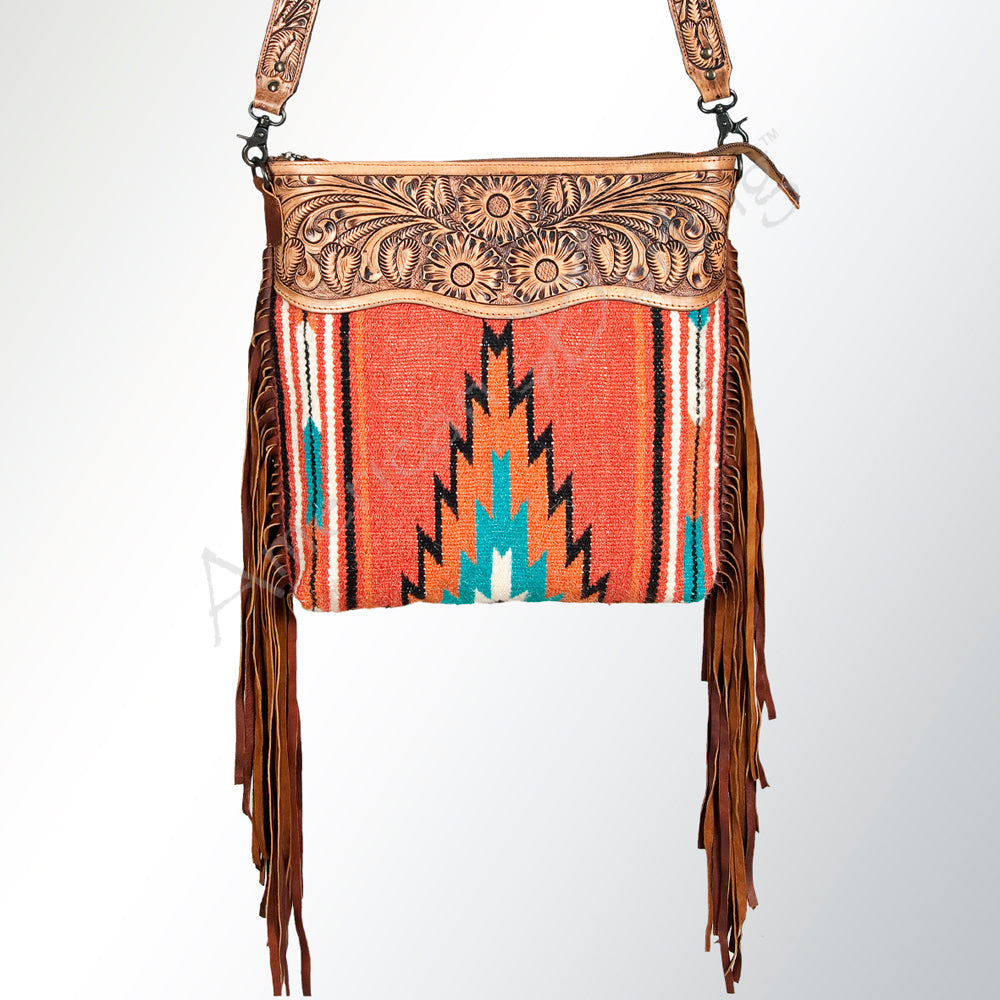 American Darling ADBGZ103 Signature Crossbody Hand Tooled Saddle Blanket Genuine Leather Women Bag Western Handbag Purse