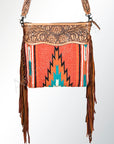 American Darling ADBGZ103 Signature Crossbody Hand Tooled Saddle Blanket Genuine Leather Women Bag Western Handbag Purse