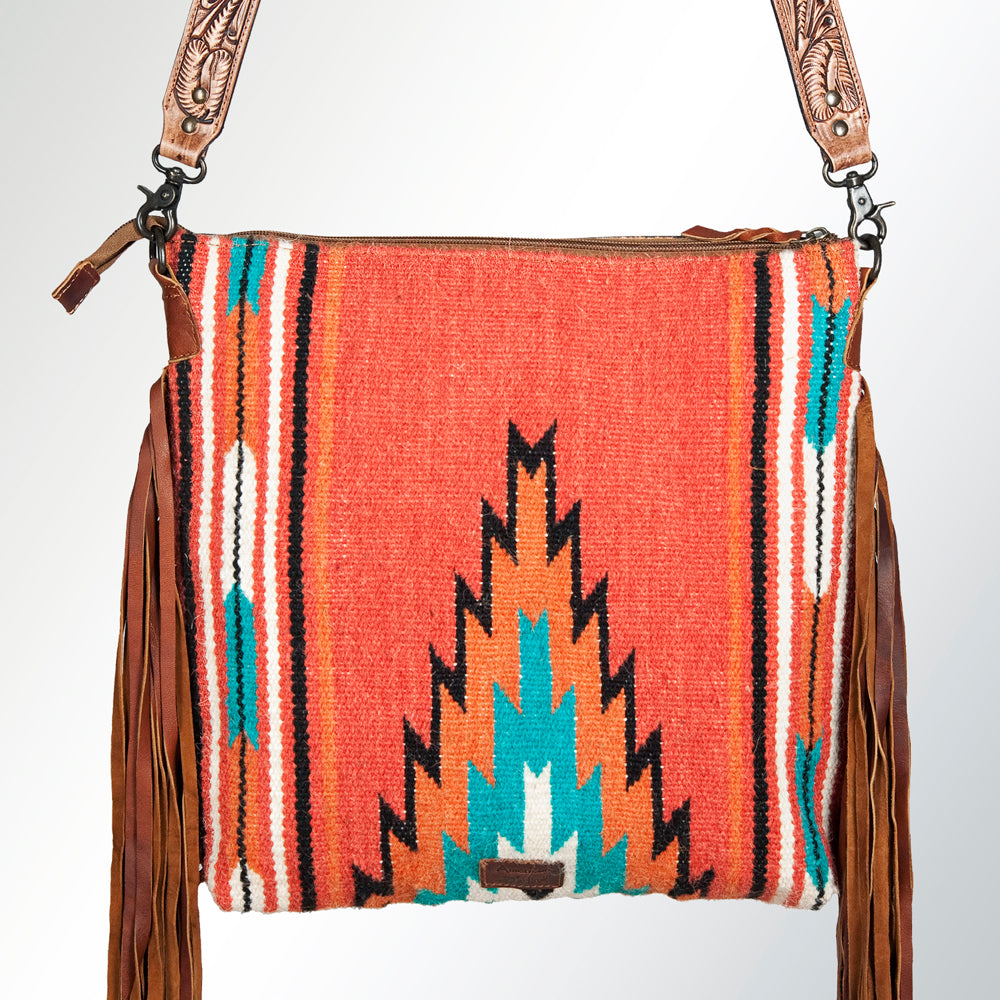 American Darling ADBGZ103 Signature Crossbody Hand Tooled Saddle Blanket Genuine Leather Women Bag Western Handbag Purse