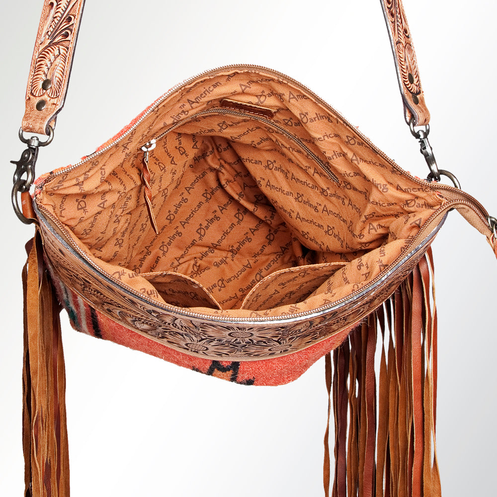 American Darling ADBGZ103 Signature Crossbody Hand Tooled Saddle Blanket Genuine Leather Women Bag Western Handbag Purse