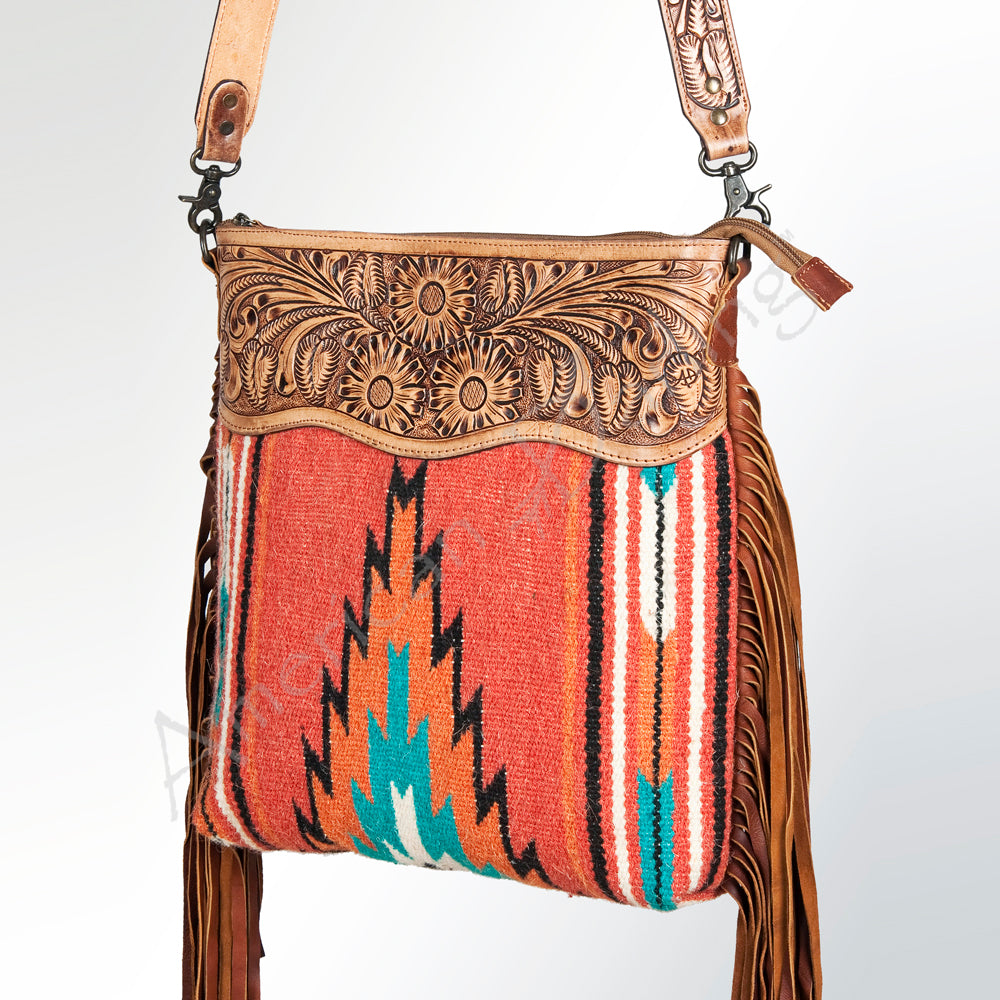 American Darling ADBGZ103 Signature Crossbody Hand Tooled Saddle Blanket Genuine Leather Women Bag Western Handbag Purse