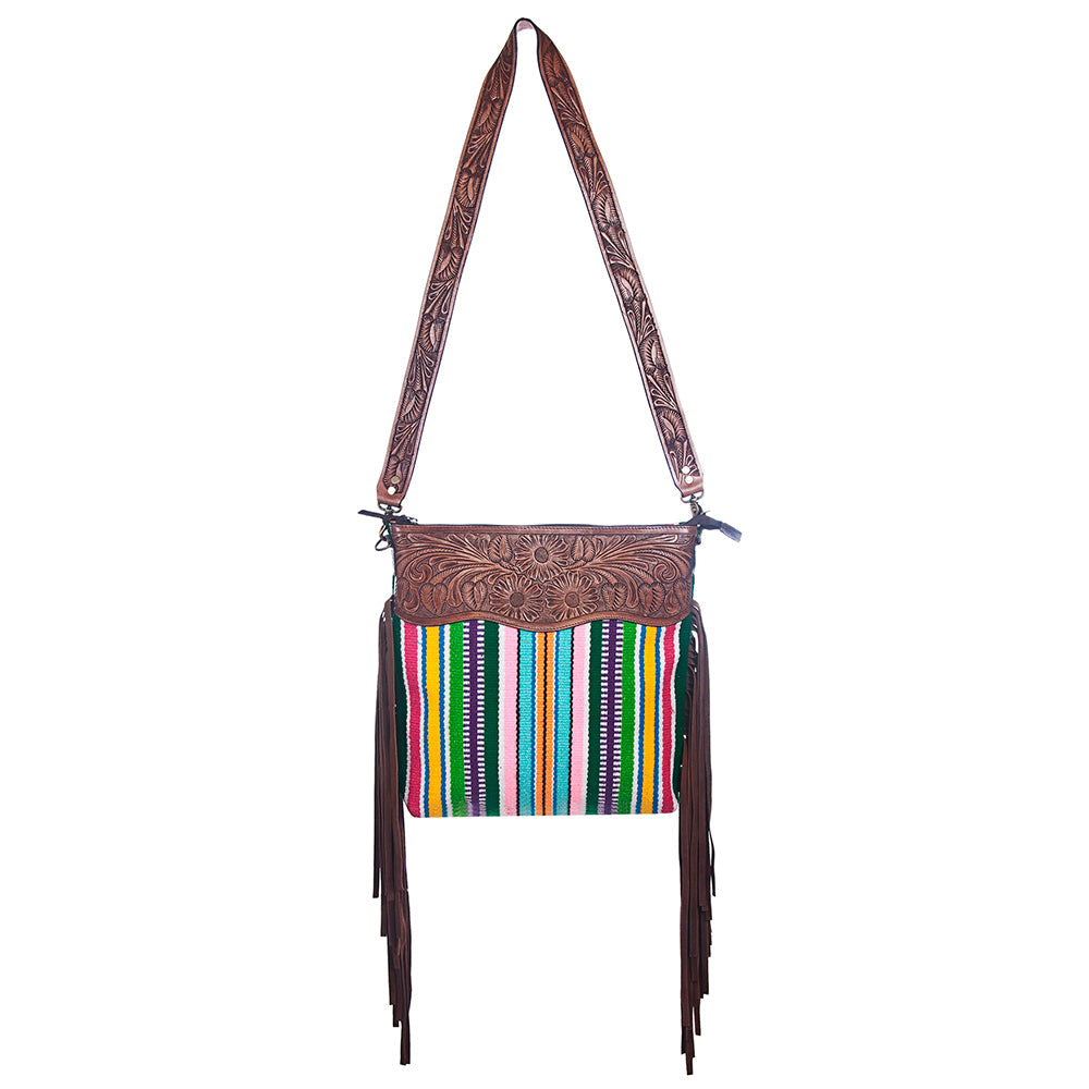 American Darling ADBGZ105R Signature Crossbody Hand Tooled Saddle Blanket Genuine Leather Women Bag Western Handbag Purse