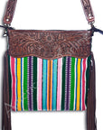 American Darling ADBGZ105R Signature Crossbody Hand Tooled Saddle Blanket Genuine Leather Women Bag Western Handbag Purse
