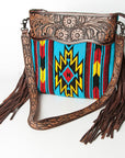 American Darling ADBGZ107R Signature Crossbody Hand Tooled Saddle Blanket Genuine Leather Women Bag Western Handbag Purse