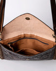 American Darling ADBG476ANTBR Envelope Hand Tooled Genuine Leather Women Bag Western Handbag Purse