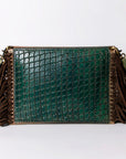 American Darling ADBG476ANTBR Envelope Hand Tooled Genuine Leather Women Bag Western Handbag Purse