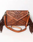 American Darling ADBG480 Envelope Hand Tooled Genuine Leather Women Bag Western Handbag Purse