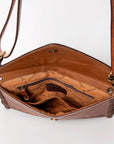 American Darling ADBG480 Envelope Hand Tooled Genuine Leather Women Bag Western Handbag Purse