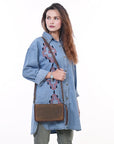 American Darling ADBG485CRAZY Organiser Genuine Leather Women Bag Western Handbag Purse